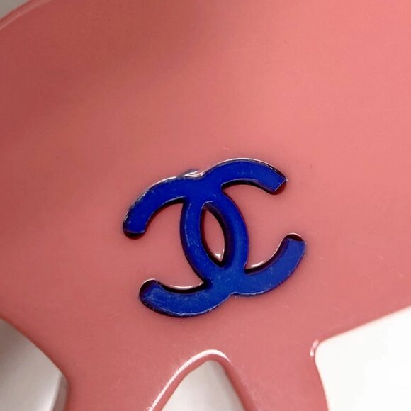 CHANEL CC Logos Pink Reindeer Brooch Silver Tone Pin 01A Auth #0327 - Picture 7 of 8